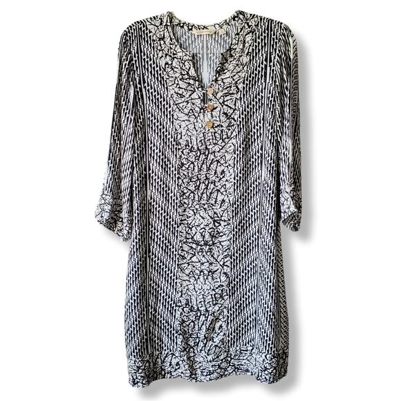 Soft Surroundings Shift Dress M Neutral Career Classic Casual Breathable Relaxed - Picture 2 of 10